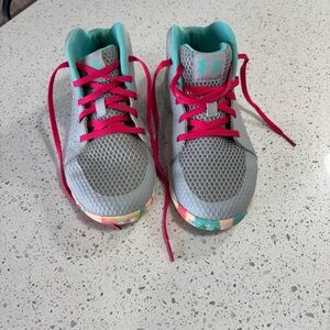 Under Armour Kids' Gray and Pink Sneakers